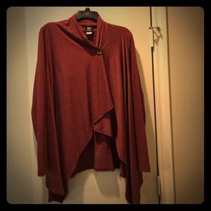 Crossover button burgundy cardigan size L